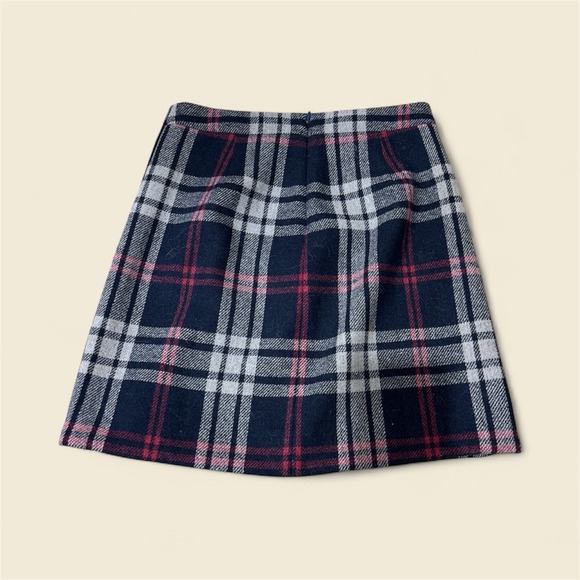 J.CREW Mercantile Blue Double-Serge‎ Wool Ruffle Mini Skirt Size 00 - Picture 2 of 7